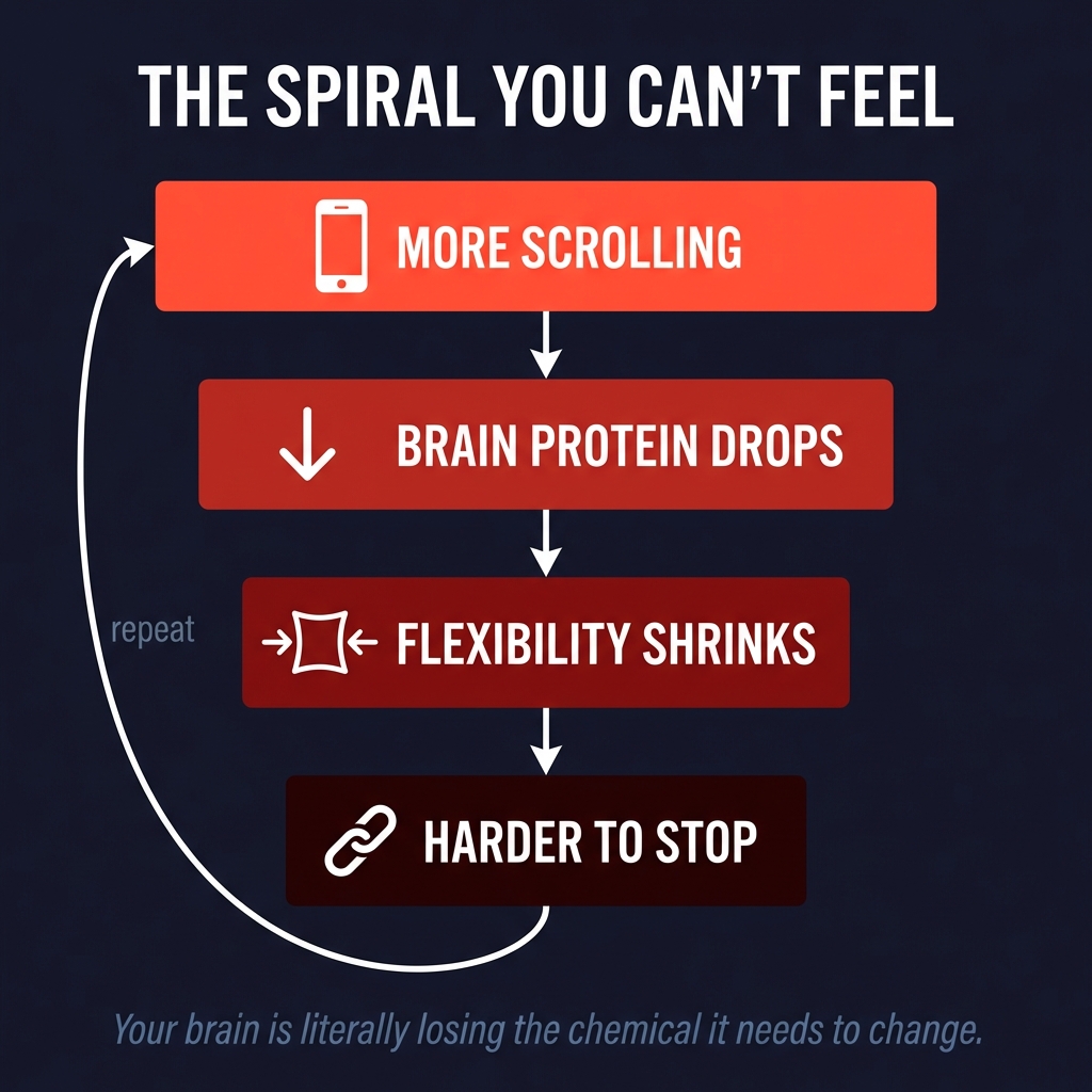 The neuroplasticity spiral of compulsive scrolling